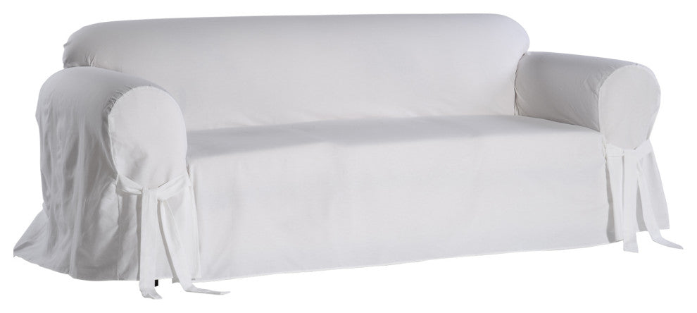 Classic Slipcovers Cotton Duck 1-Piece Sofa Slipcover, White