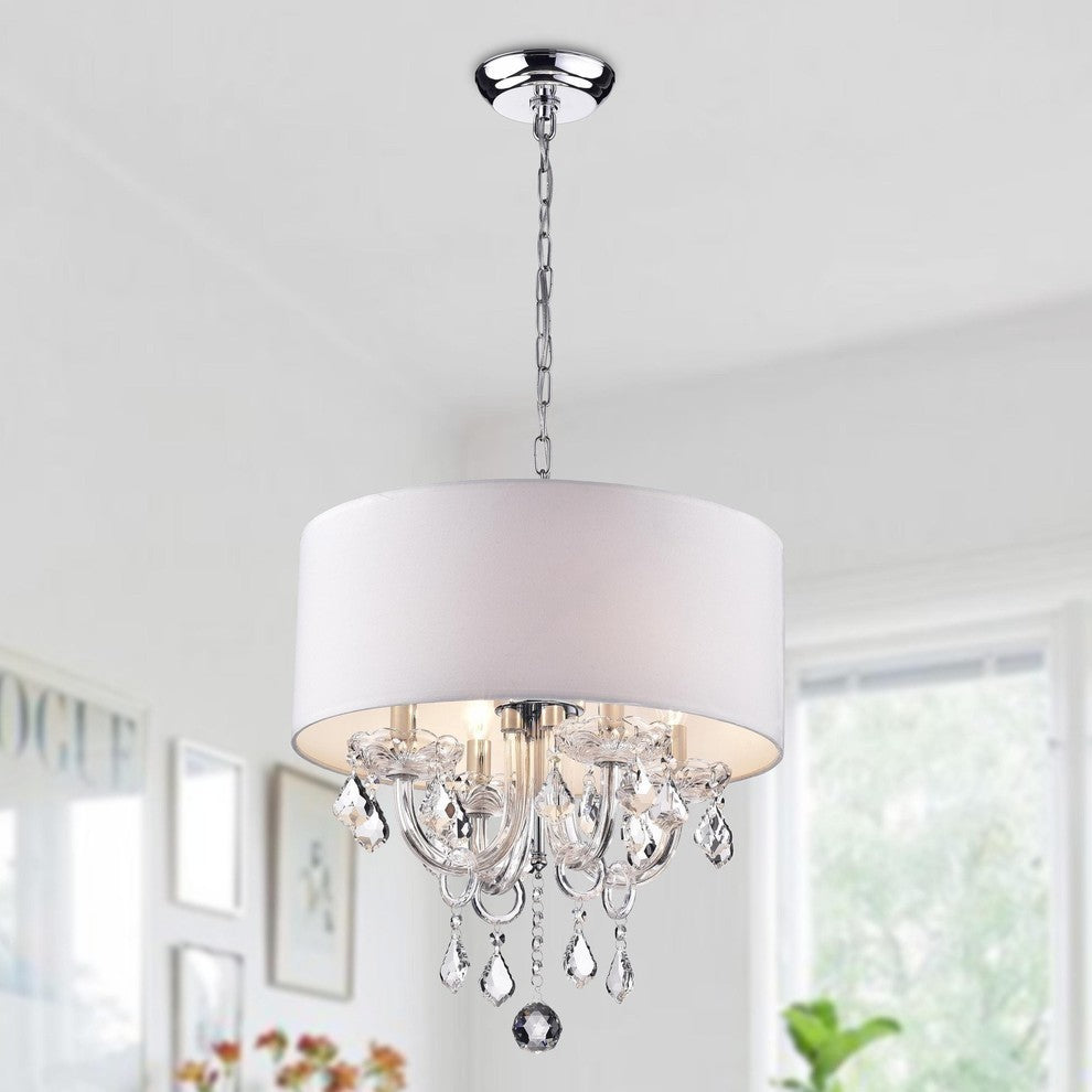 Asteria 4-Light Drum Chandelier, White
