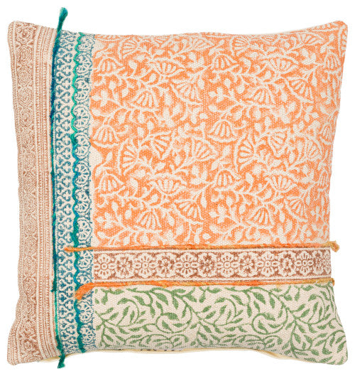 Surya Sanga Pillow Shell With Down Insert 20"H X 20"W Light Beige