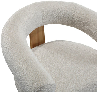 Winston Boucle Fabric Upholstered Accent Chair, Cream