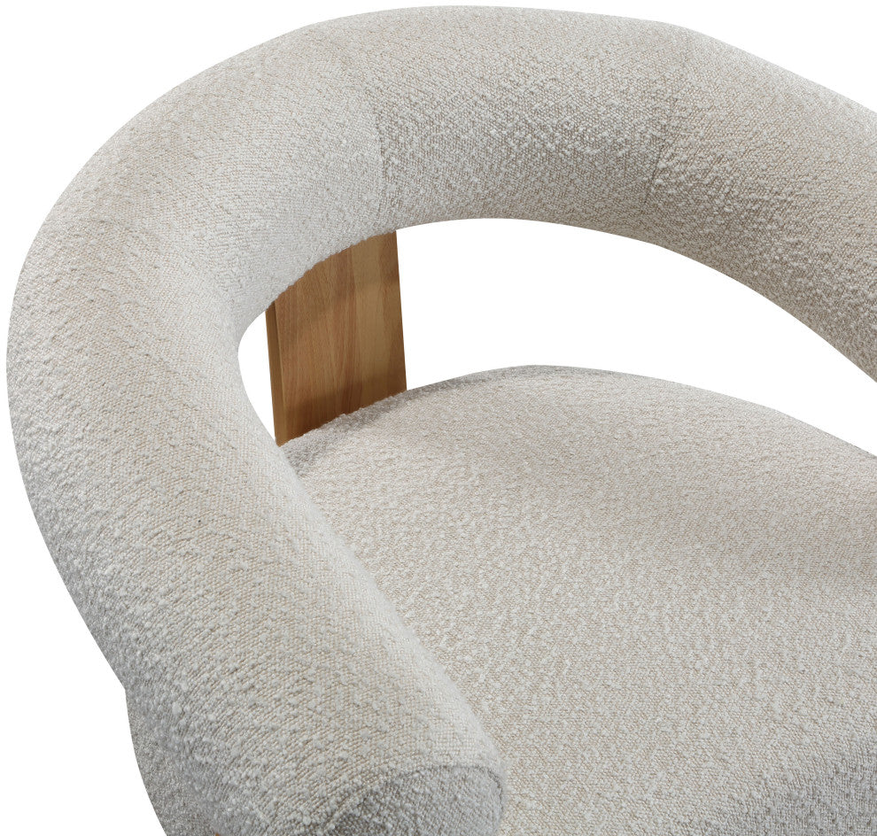 Winston Boucle Fabric Upholstered Accent Chair, Cream