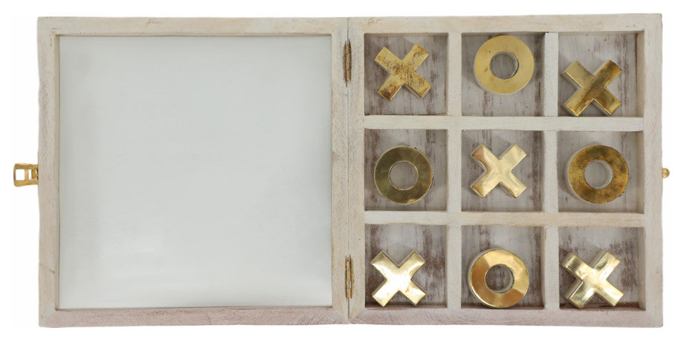 Wood 8x8 Tic Tac Toe, White