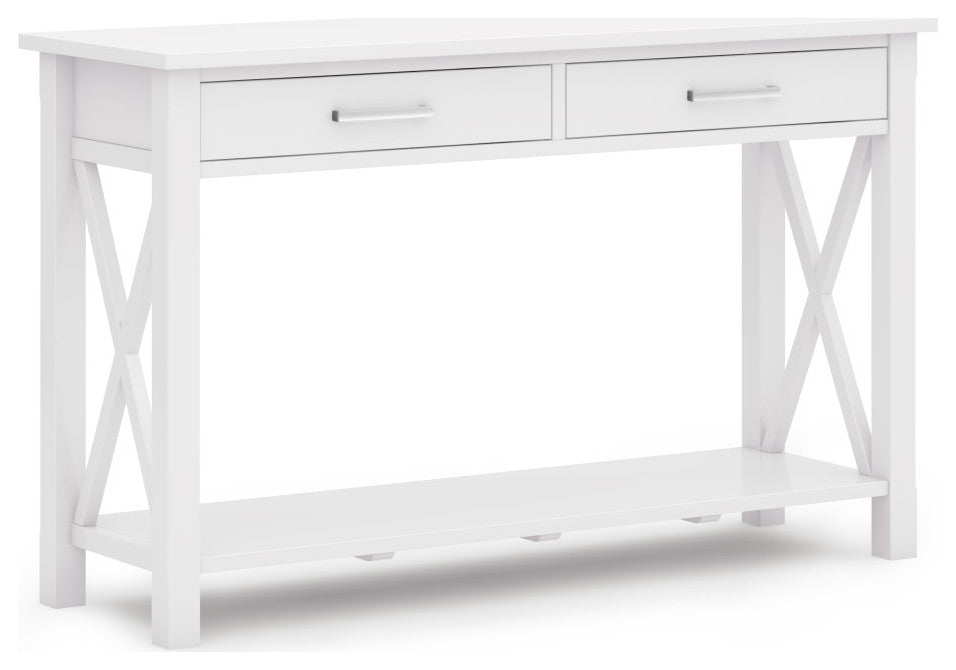 Kitchener Solid Wood 47" Contemporary Console Sofa Table, White