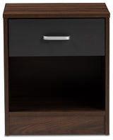 Hansel 1-Drawer Dark Brown and Dark Gray Nightstand