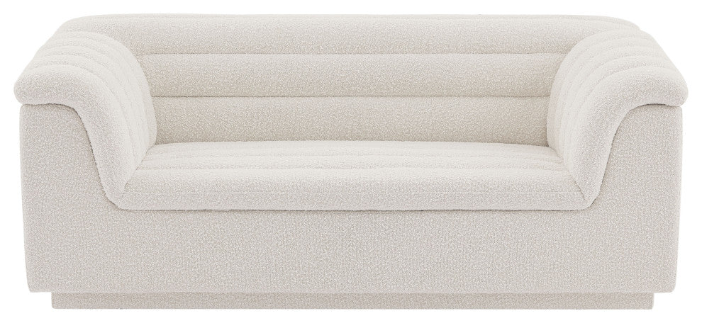 Cascade Upholstered Set, Cream, Boucle Fabric, Loveseat
