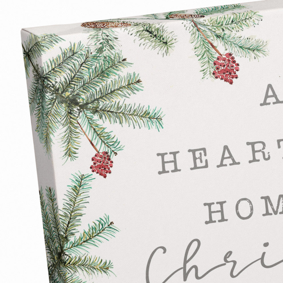 Hearts Come Home For Christmas 12x12 Canvas Wall Art