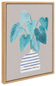 Sylvie Minimal Vase Gray Framed Canvas by Lauradidthis, Natural 18x24