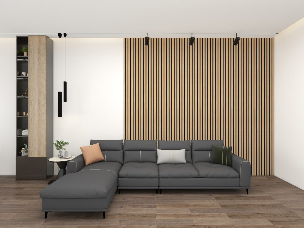 Acoustic Wood Wall Panels | Soundproof Paneling For Wall Decor, Pine, Pack of 6, Acoustica Slim