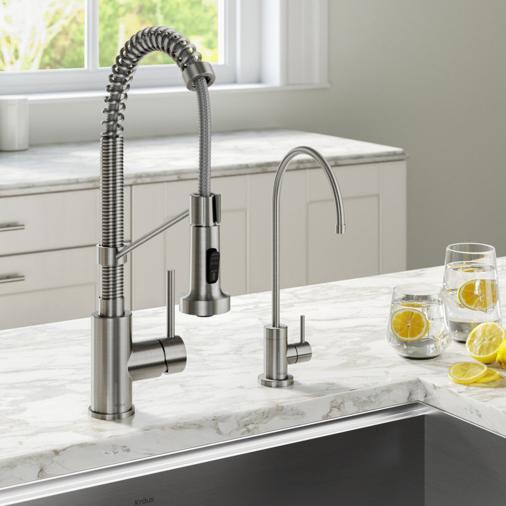 Purita Water Dispenser, Bolden Pulldown Kitchen Faucet, SF Stainless Steel