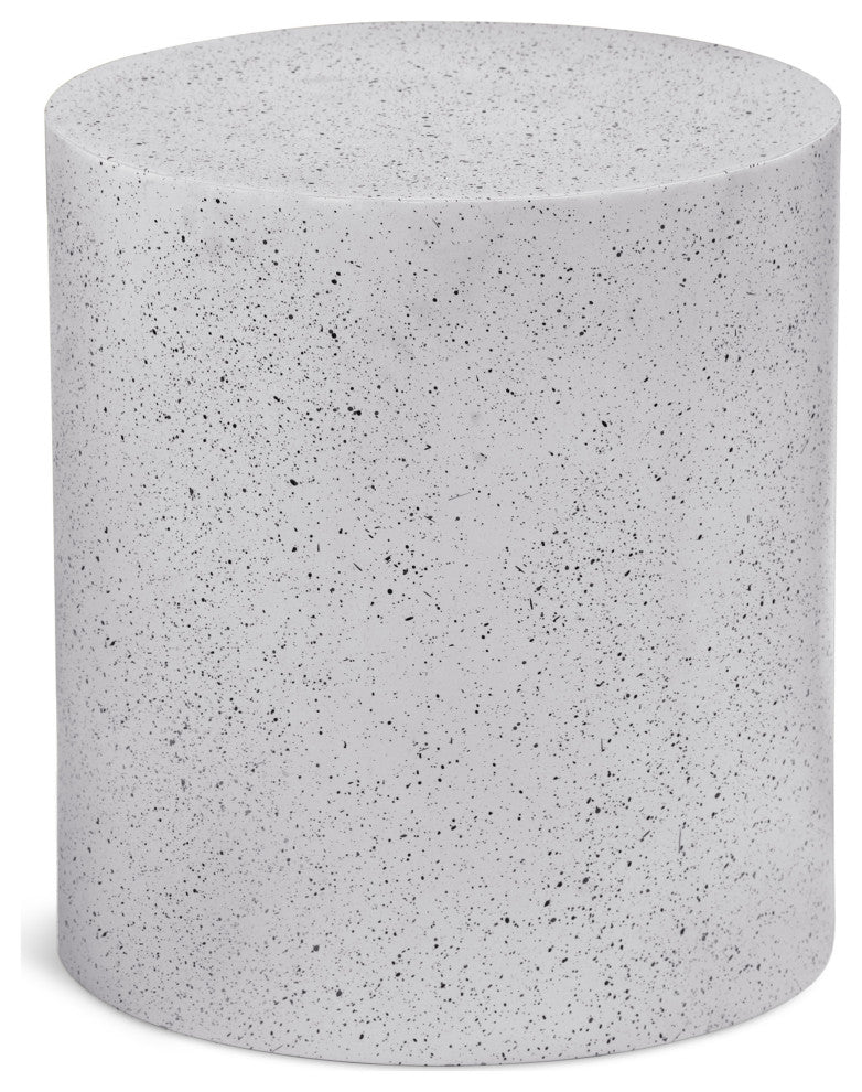 Terrazzo End Table, White