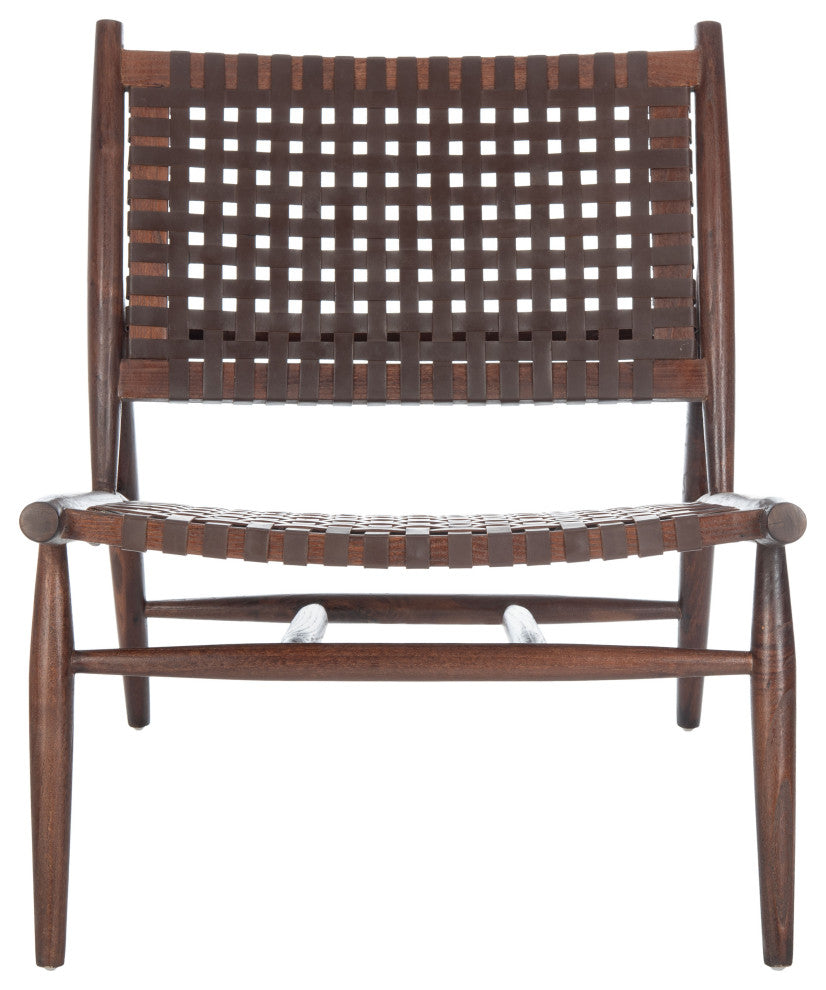 Safavieh leil Leather Woven Accent Chair, Brown