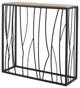 Uttermost 25104 Reed 36"W Metal and Stone Table - Dark Iron / Ivory