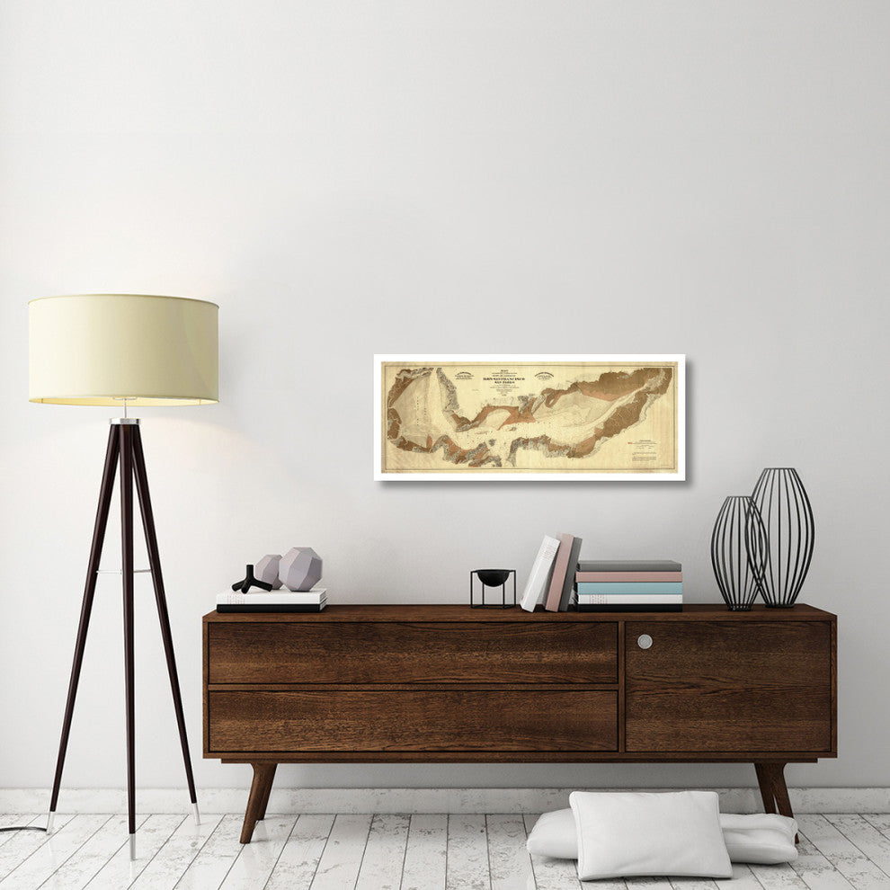 "Map of salt marsh and lands, San Francisco/San Pablo, 1874" Paper Art, 42"x17"