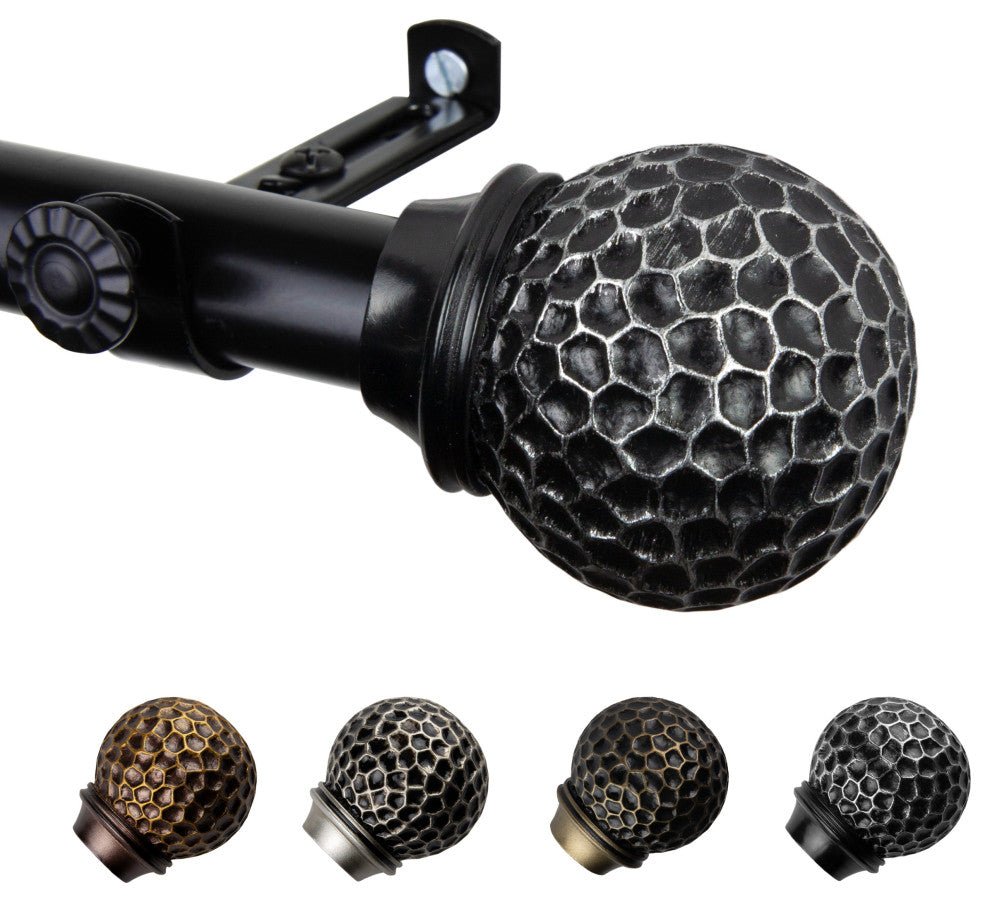Nicholson 13/16" Curtain Rod, Black, 120-170"