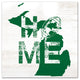 Michigan Football State Pride 16x16 Canvas Wall Art, White/Green