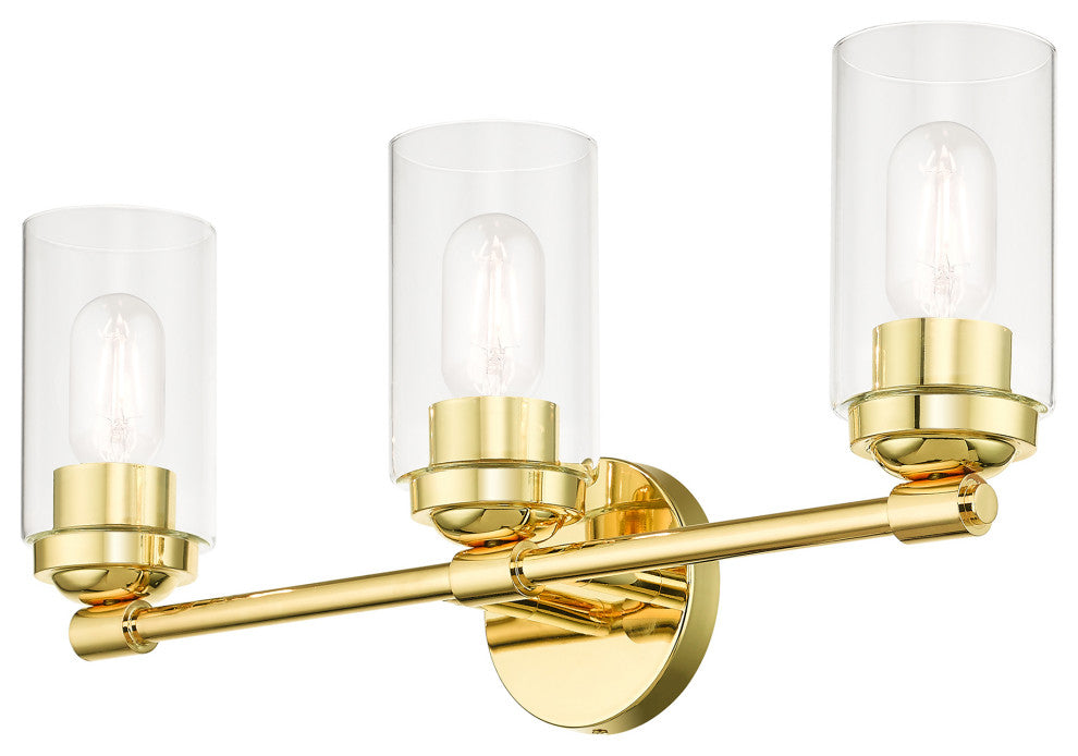 Whittier 3-Light Polished Brass Vanity Sconce