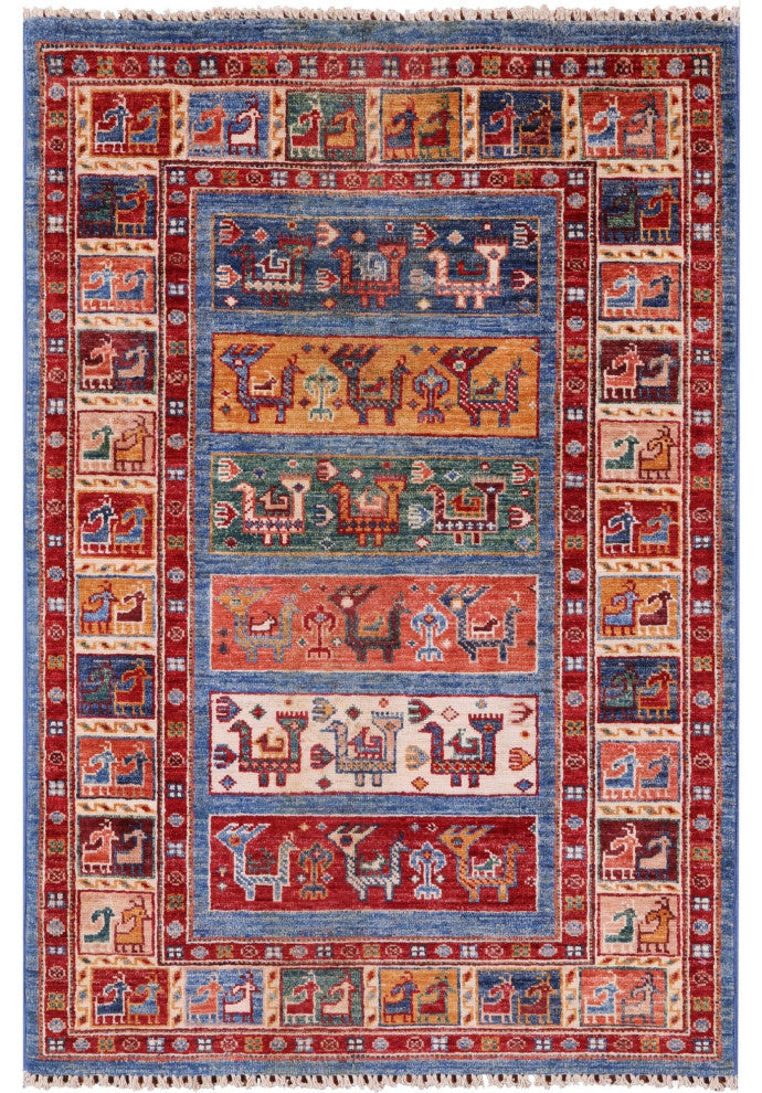 Tribal Persian Gabbeh Handmade Rug 2' 8" X 4' 0" Q10966