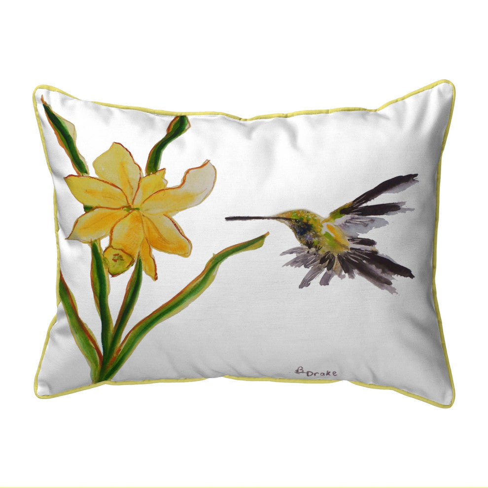 Yellow Hummingbird Large Indoor/Outdoor Pillow 16x20