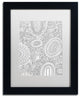 Hello Angel ''Doodles All Over'' Art, Black Frame, White Mat, 14x11