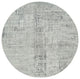 Light Gray Modern Design Natural Wool Hand Knotted Round Oriental Rug 6'1"x6'1"