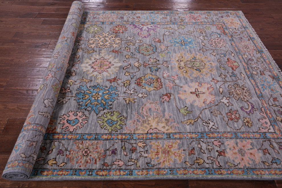 Turkish Oushak Hand Knotted Wool Rug 6' 0" X 9' 5" - Q15672