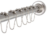 Kingston Brass Adjustable Shower Curtain Rod With Ring Combo, Brushed Nickel