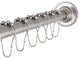 Kingston Brass Adjustable Shower Curtain Rod With Ring Combo, Brushed Nickel