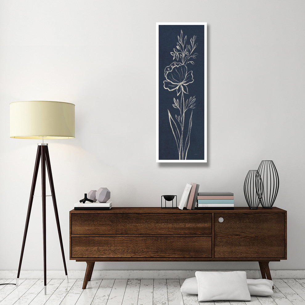 "Indigo Floral III" Digital Paper Print by Silvia Vassileva, 20"x56"