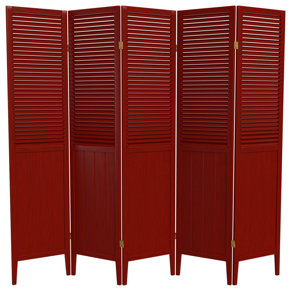 6' Tall Beadboard Divider, Rosewood, 5 Panels