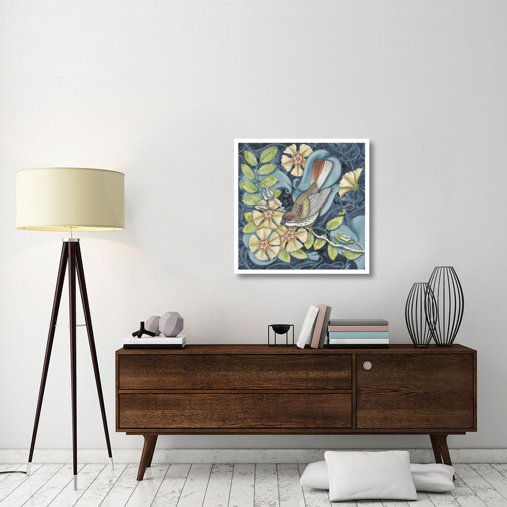 "Arts and Crafts Bird II" Digital Paper Print by Elyse DeNeige, 32"x32"