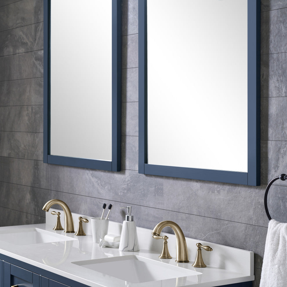 Tahoe Double Vanity Set With Mirrors, Cultured Marble Top, Midnight Blue, 60"