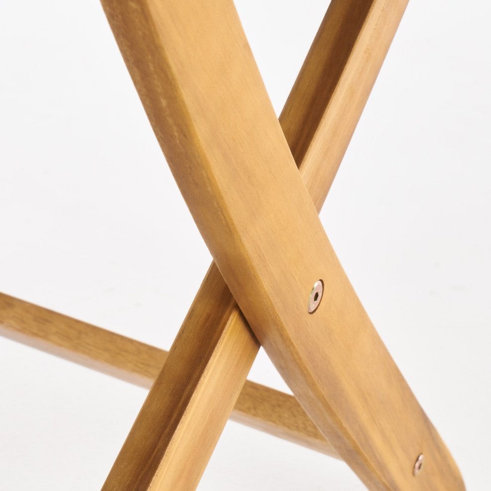 GDF Studio Versaille Outdoor Foldable Acacia Wood Bistro Table, Natural