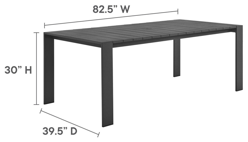 Tahoe 9-Piece Aluminum Dining Set, Gray Charcoal