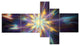 Shining Multi Color Exotic Flower, Floral Canvas Art Print, 60"x32", 5 panels