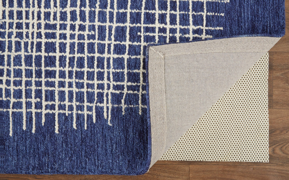 Weave & Wander Carrick Architectural Rug, Navy, 10'x14'