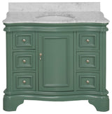 Katherine 42" Bath Vanity, Sage Green, Carrara Marble