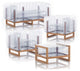Mojow Yomi 4 Piece Living Room & Garden Set | Wooden Frame - Clear Transparent