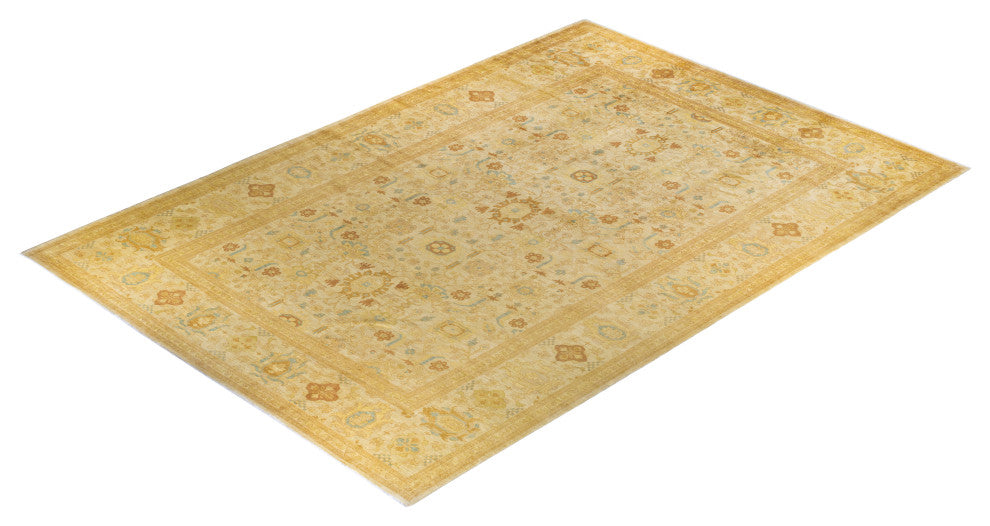 Eclectic, One-of-a-Kind Hand-Knotted Area Rug  - Ivory, 12' 0" x 18' 1"