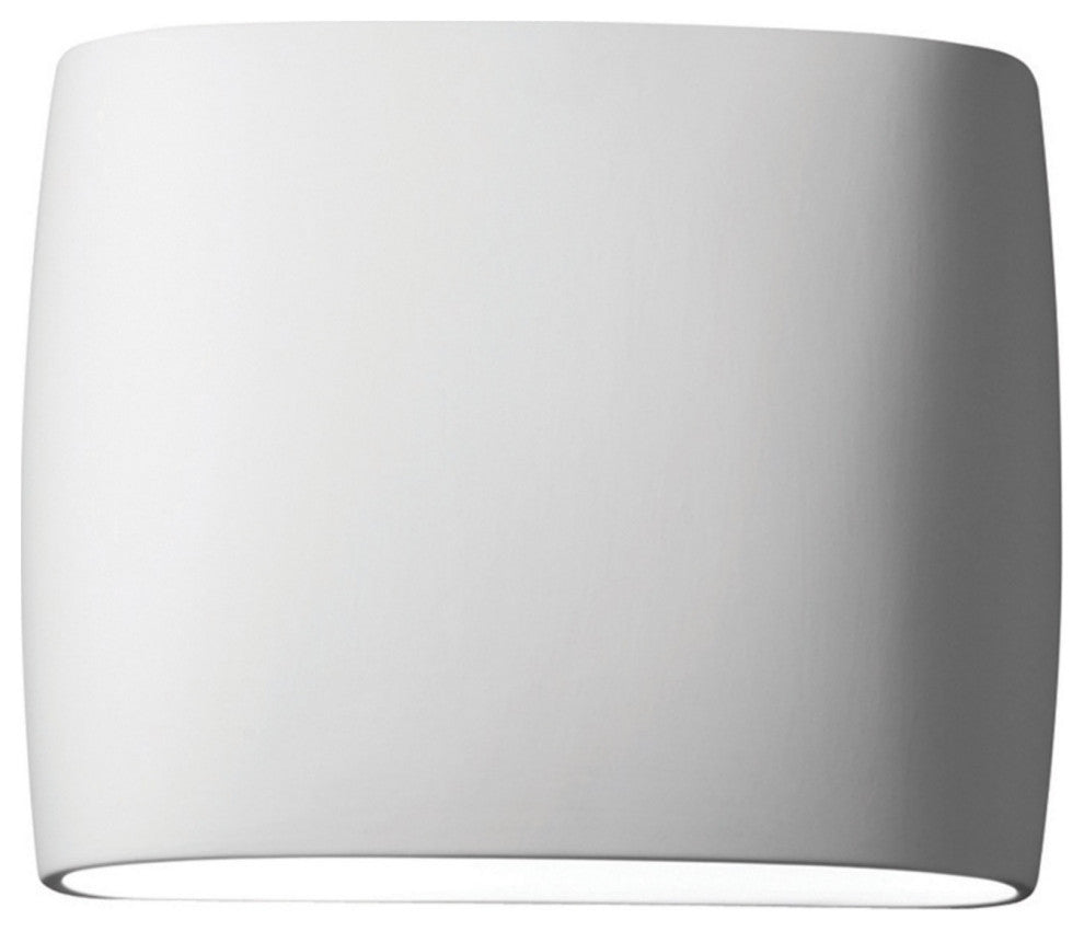 Ambiance LED ADA Outdoor Ceramic Wide Oval Wall Sconce, Bisque