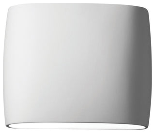 Ambiance LED ADA Outdoor Ceramic Wide Oval Wall Sconce, Bisque