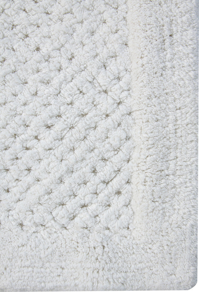Bath Rug Cotton, 2 Piece Set, 34"x21" and 36"x24", White, GSF 180, Waffle