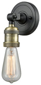Bare Bulb 1-Light Sconce, Black Antique Brass