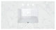 Engineered Stone Vanity Top in Grain White, 43", Single Sink