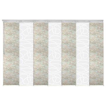 Calisto-Florentina 7-Panel Track Extendable Vertical Blinds 110-153"x94", White Track