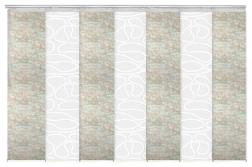 Calisto-Florentina 7-Panel Track Extendable Vertical Blinds 110-153"x94", White Track