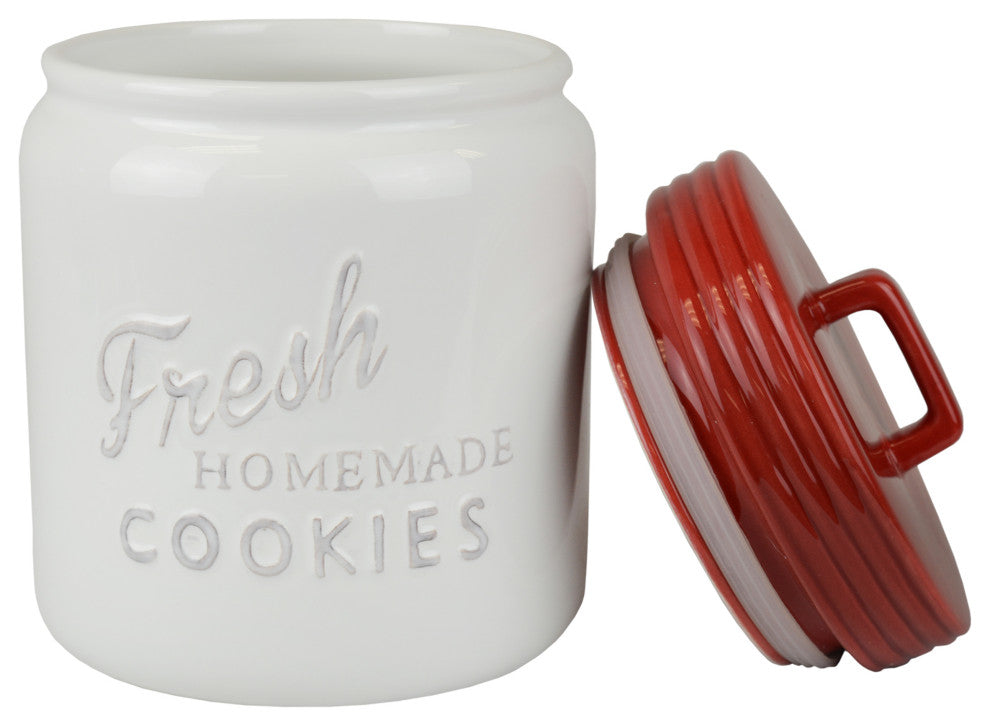 Red Ceramic Cookie Jar