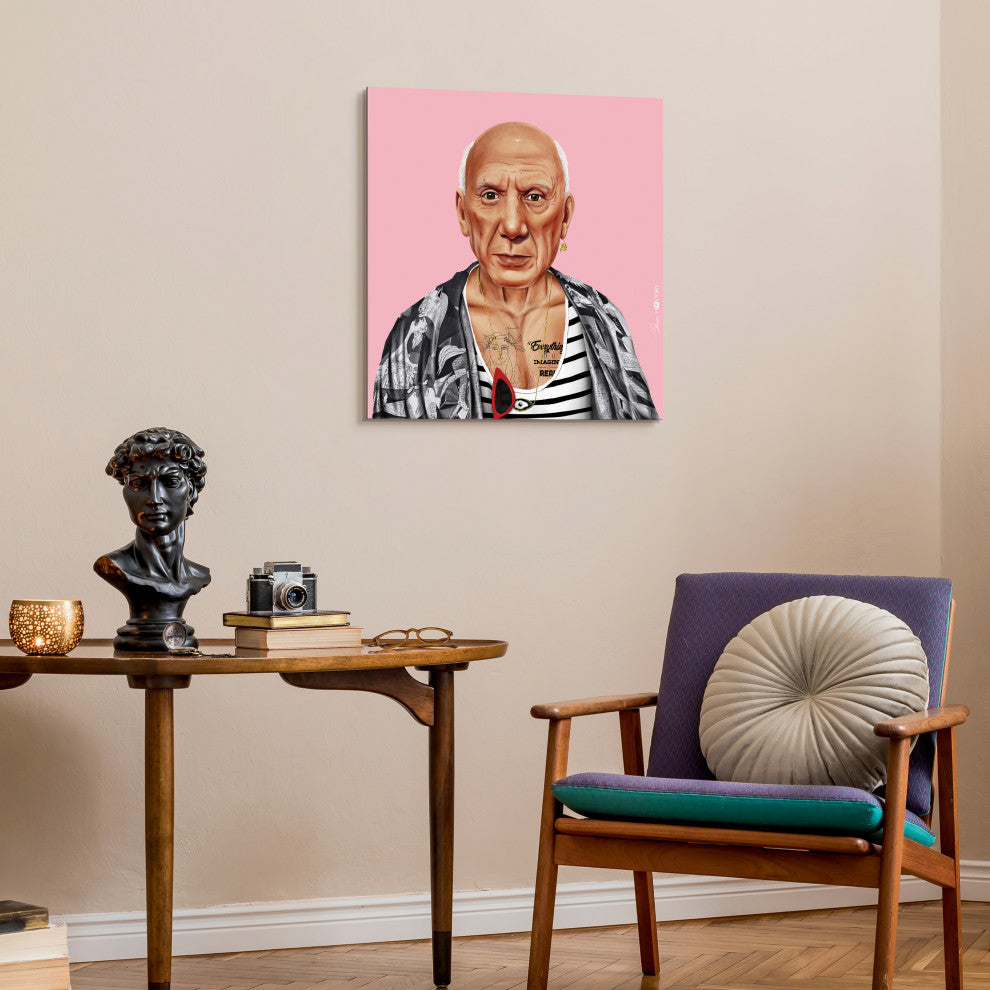 "Hip Pablo Picasso" Frameless Reverse Printed Tempered Art Glass Wall Art