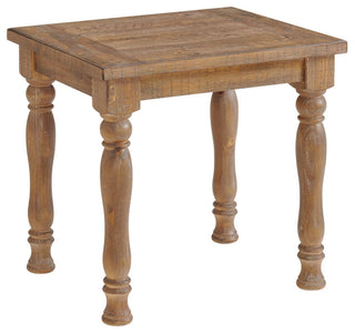 Highland Wooden Turned Leg End Table, Sandwash