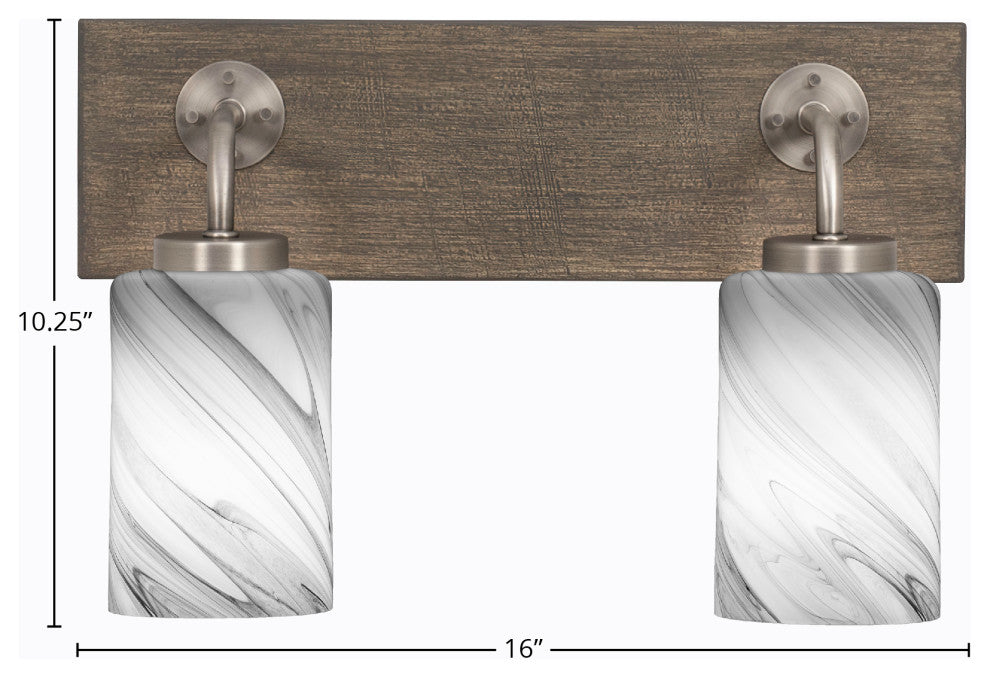 Oxbridge, Bath Bar, Graphite & Painted Distressed Metal, 4" Onyx Swirl