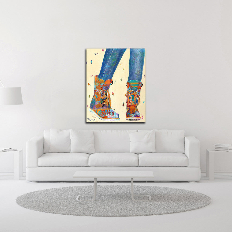 Hiking Boots by Pamela K. Beer, Print on Canvas, 16"x20"